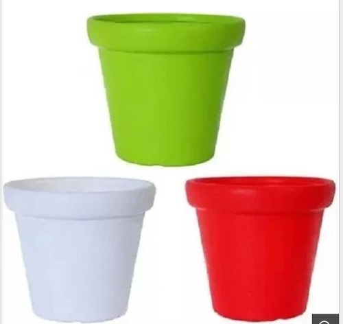Plastic Pot For Garden - Lightweight Plastic, Glossy Finish, Various Colors Available | Perfect for Planting, Easy to Clean, Timely Delivery