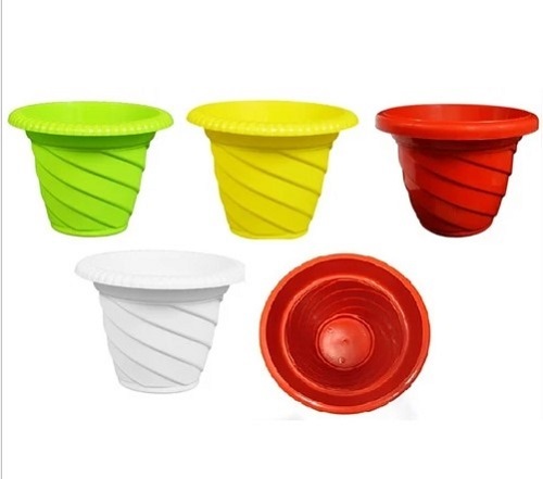 Plastic Spiral Planter - Glossy Finish, Lightweight Plastic, Various Colors Available | Easy to Clean, Perfect for Planting