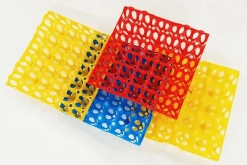 PVC Egg Trays - 310 x 310 x 51 mm, Multi Color | Rectangular Design for 30 Egg Packaging Usage in Poultry Farms