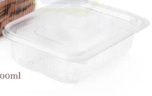 Snack Container - 600-1250 ml, Transparent Rigid PET Material | Food Storage, Hinged Design