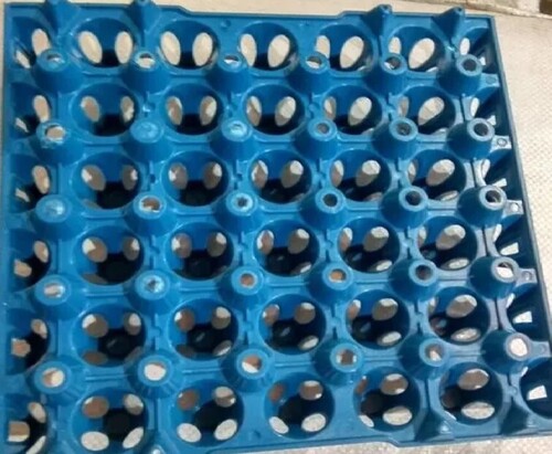 Square Egg Packaging Tray - PVC Material 30X30X5 cm Size Blue Color Customized for Poultry Farms 200 grams Weight | Ideal for Safe Egg Packaging