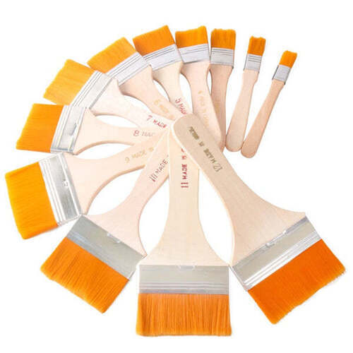 Flat Painting Brush - Color: Light Yellow And Orange