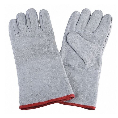 Premium Suede Leather Hand Gloves - 12" 14" 16" | Heat-Insulated Design Reinforced Structure Fire and Spark Protection Cut and Abrasion Resistance Comfortable Wing Thumb Grip Soft and Sweat-Absorbing Material Ideal for Welding and Industrial Use