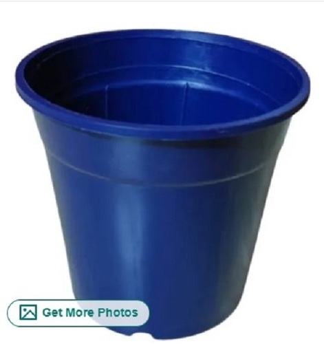 Nursery Blue Plastic Flower Pot - Glossy Finish, Lightweight, Various Colors Available | Easy to Clean, Perfect for Planting
