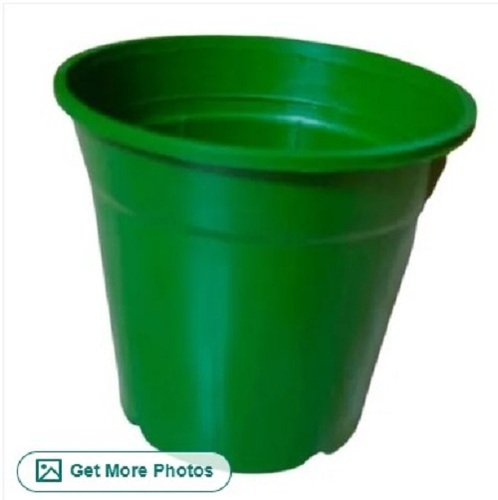 Nursery Green Plastic Flower Pot - Durable Plastic, Lightweight Design, Glossy Finish, Various Colors Available | Crack Resistance, Easy to Clean