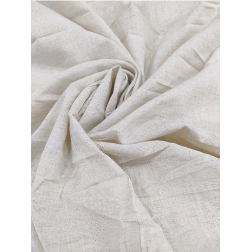 Off White Khadi Cotton Dyeable Fabric - 120 GSM, 44 Inch Width | Handwashable, Suitable for Summer, Plain Texture