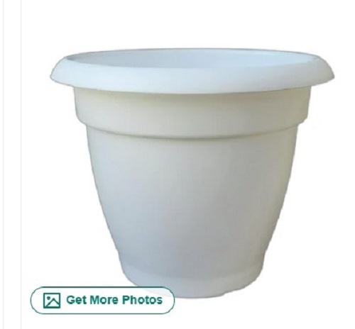 10 इंच सफेद प्लास्टिक का गमला