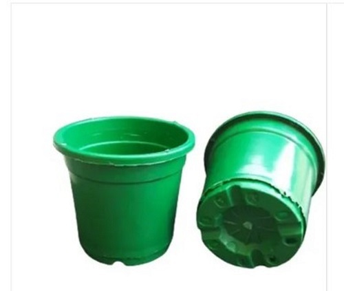 4 Inch Green Nursery Pots - Glossy Plastic, Plain Pattern , Lightweight & Easy to Clean with Various Color Options for Versatile Planting