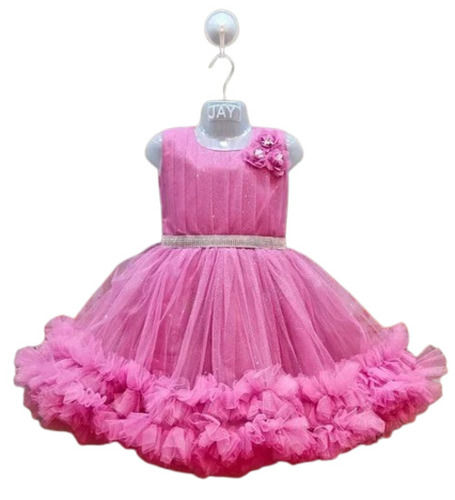 Kids Pink Designer Frocks