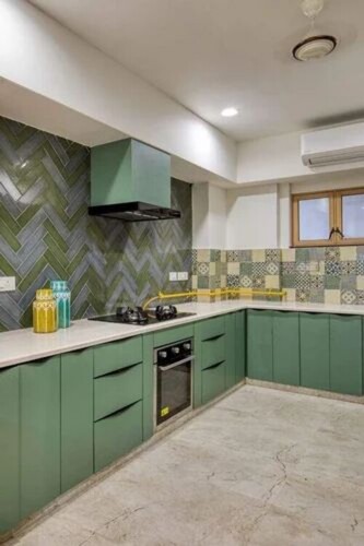 Modern Kitchen - Glossy Finish, High Efficiency Multi-Color Design | Durable Aluminum Frame, Acid Resistant Accessories, Heat and Water Resistant Features