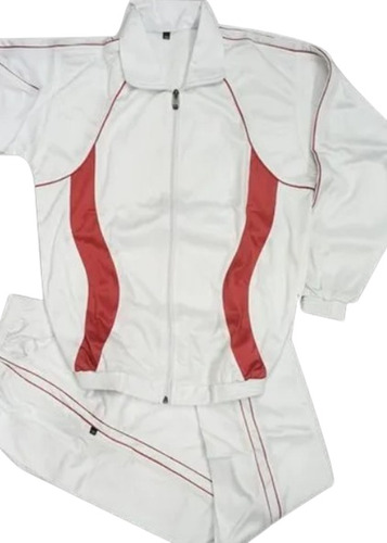 White Super Poly Track Suit - Full Sleeves, Regular Fit, Customized Size | Ideal for Men, Suitable for All Color Types