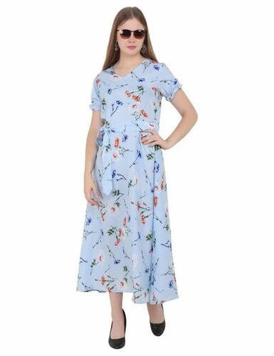 One Piece Gown Dress - Long Length, Regular Fit | Modern Printed Canvas, Breathable Quick Dry, Machine Washable, Available in L, M, XL, XXL, Full and Short Sleeves