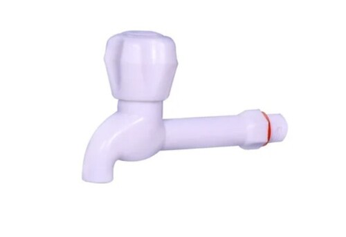 PVC Water Tap - 1/2 Inch Diameter, Glossy White Plastic Finish | Durable & Stylish Design