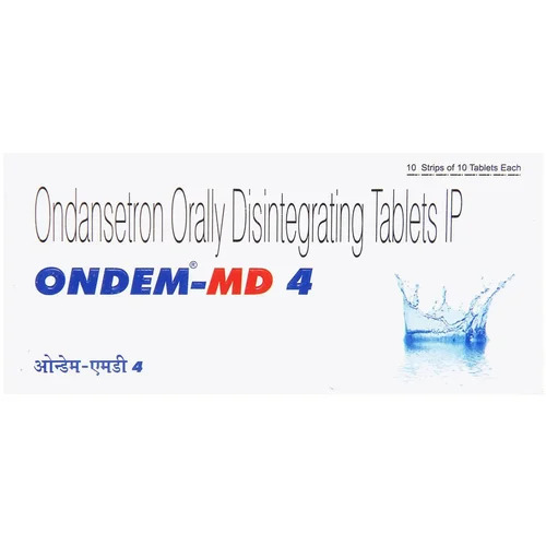 Ondem-MD4 - 4 mg Dosage, Box of 10 Strips with 10 Tablets Each | Prevents Nausea and Vomiting from Cancer Chemotherapy, 36 Months Shelf Life