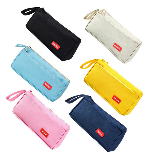 Pencil Pouch - Fabric Material, Rectangular Shape, Lightweight | Compact Design, Durable, Organized Storage, Zipper Closure, Versatile Use