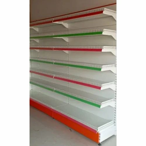 Supermarket Display Racks - Steel, Customized Size, Multicolor | Durable, Heavy Duty, Fine Finished, 6 Long Lasting Layers, Single Sided Shelve Type