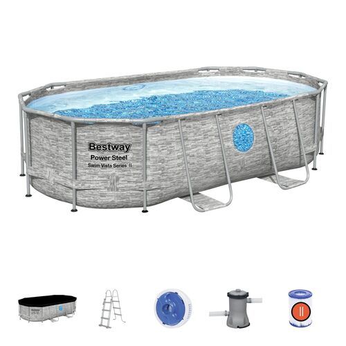 (56714) Portable Swimming Pool Size-14ft x 8.20ft x 3.3ft