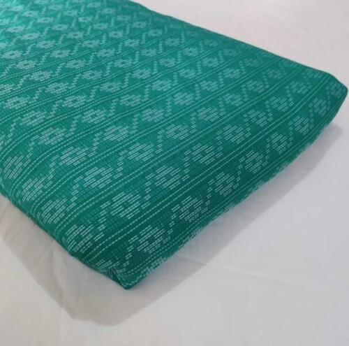 Green Cotton Kantha Fabric - 100% Cotton, Width 42+, Length 97, Multicolour Prints/Solid Patterns | All-Season Usage for Tops, Blouses, Kurtis