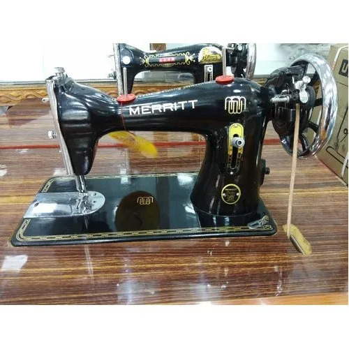 Merrit Foot Operated Sewing Machine - Mild Steel Body, 4mm Max Stitch Width | New Condition, 2000-3000 Stitch/Minute Speed, 1 Needle, 1 Year Warranty, Black Color