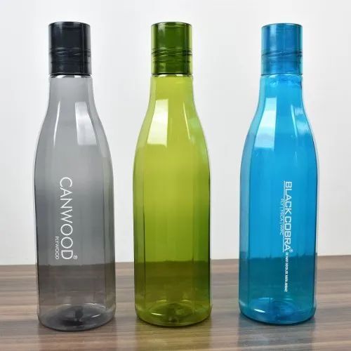 Plastic Bottles - Plastic, Stackable, Round Design, Grey and Green | Durable Material, Leak-Proof, Easy Grip, Easy Open End