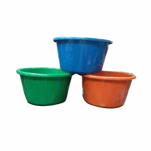 Plastic Tubs - Blue Red and Green Plastic | Sturdy Build Versatile Use Stackable Design Easy to Clean Leak-Resistant