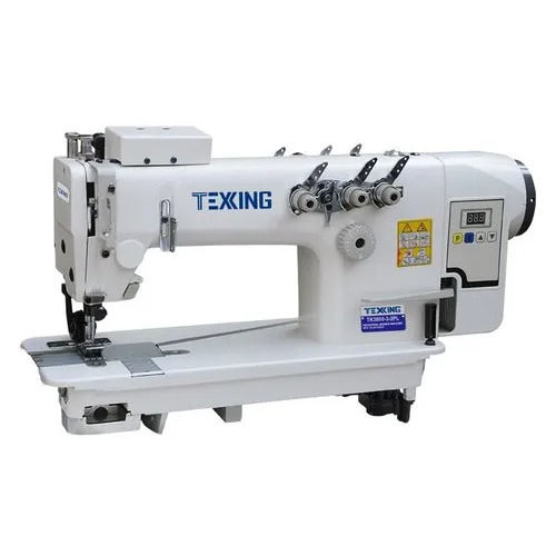 Automatic Three Needle Chain Stitch Sewing Machine - Color: White