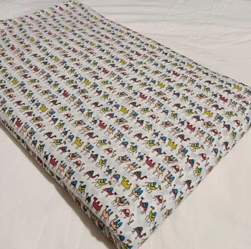 Cotton Fabric - 100 GSM, 42 inches Width, Multicolour Sanganeri Print for Clothing