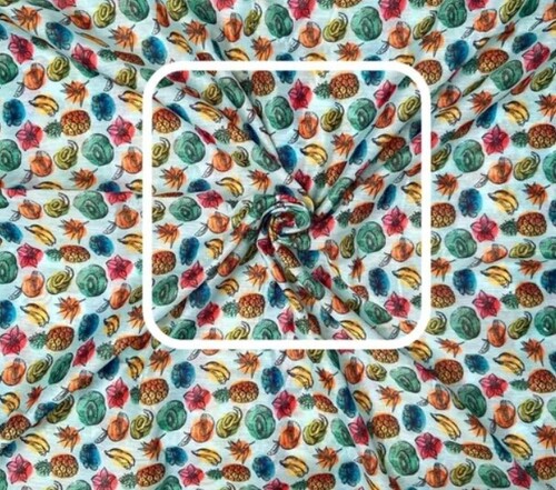 Digital Printed Taffeta - Polyester Fabric, Multicolour Digital Prints, Ideal for Apparel/Clothing | Lightweight, Durable, Versatile Material