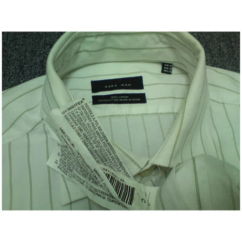 Men's Woven Fabric Shirt Label - Printed Design , White Box Packaging