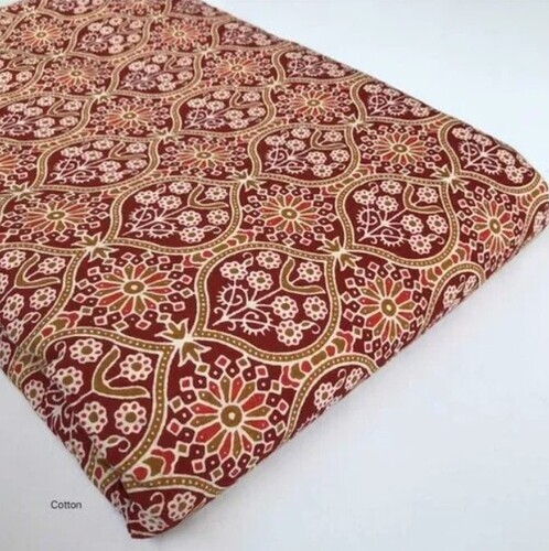 Traditional Cotton Printed Fabric - 100% Pure Cotton 95-Inch Length Multicolour Traditional Patterns All-Season Apparel