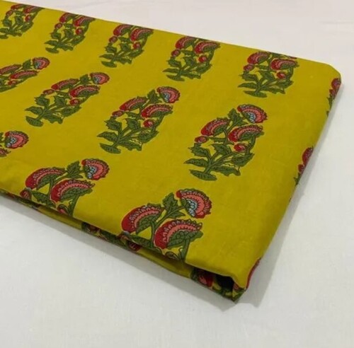 Yellow Cotton Party Wear Fabric - 80 GSM, Machine Washable | 100% Cotton, Perfect for Any Occasion