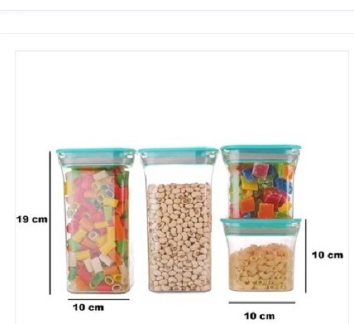 4 Pieces Airtight Container Set - Plastic, Round, Transparent | Lightweight, Crack Resistance, Timely Delivery, Quality Tested