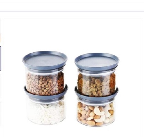 500ml Plastic Airtight Container Set - Round Shape, Transparent Color | Light Weight, Easy to Clean, Crack Resistance, Pocket Friendly Rates