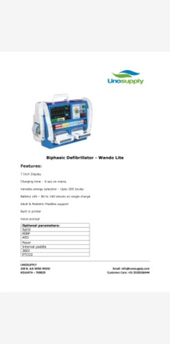 Biphasic Defibrillator With Monitor