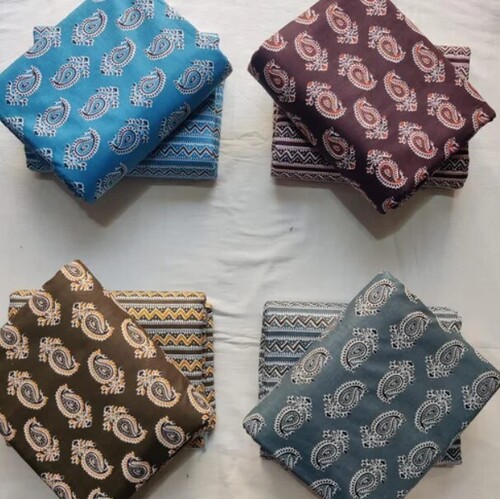 Ajrakh Print Cotton Suit - Customized Fit, Multicolour Floral Design | Breathable and Washable