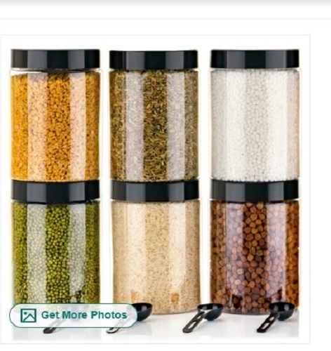 Kitchen Plastic Airtight Storage Container 1000ML - Plastic Material, Round Shape, Transparent Color | Crack Resistant and Plain Design