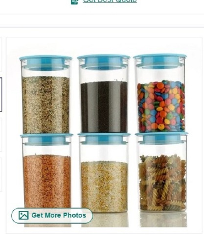 Plastic Airtight Kitchen Storage Container 900ml - Round, Transparent Plastic | Crack Resistant, Easy to Clean, Plain Pattern