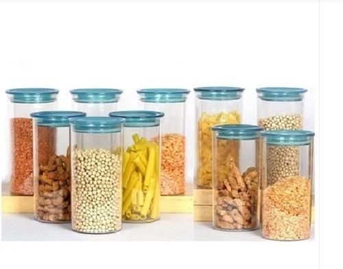 Plastic Airtight Kitchen Storage Container Set - Round Transparent Plastic | Leak Resistant