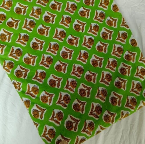 Printed Green Cotton Fabric