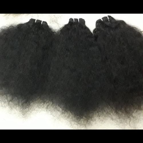 Machine Weft Black Curly Hair