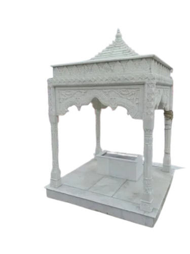 White Marble Temple - Polished Finish, Indoor Use | Elegant Home Décor Accent