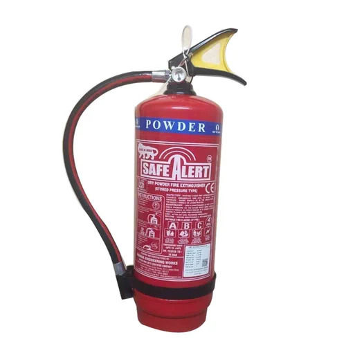 Dry Powder Fire Extinguisher - 4 Kg Capacity, Class B Fire Rating | Metal, Wall Mounted, Red for Industrial and Hospital Use