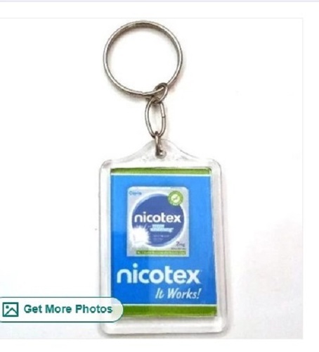 Printed Promotional Acrylic Keychain - Rectangular, Various Colors, Easy to Clean | Ideal for Gifting, Tested on Quality Standards
