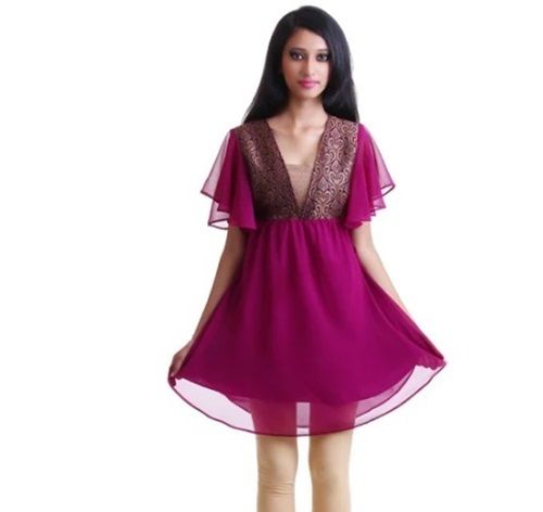 Purple Georgette Kurti