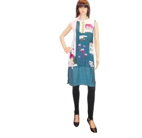 Sleeveless Crepe Kurti