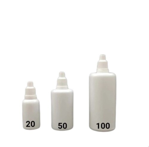 White HDPE Eye Drop Bottle - Leak Resistant, Lightweight Design, Available in Various Sizes | Crack Resistant Material, Timely Delivery