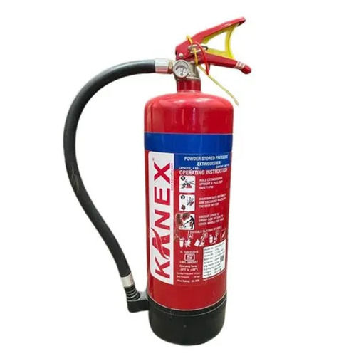 Kanex ABC Fire Extinguisher - 4kg, Carbon Steel, Red | 1A:21B Fire Rating, 2m Range, Ideal for Industrial and Hospital Use