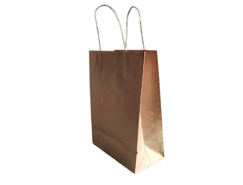 Eco-Friendly Handmade Brown Kraft Paper Bag - Free Size, Plain Design, Customized Options, Recyclable Material, All Sizes Available