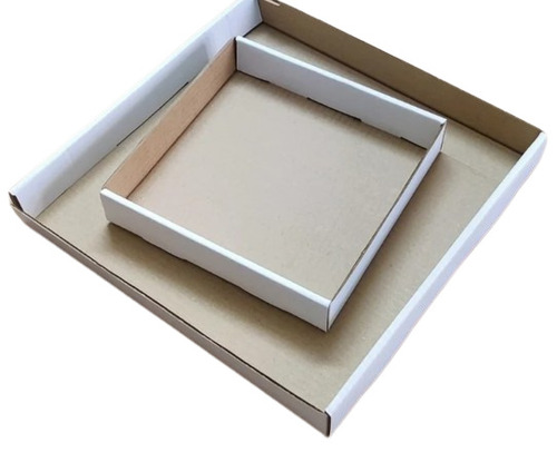 Corrugated Pizza Lidless Box Tray - 12X12X1.5 Inches, Brown Single Wall 3 Ply Corrugated Paper | Ideal for Pizza Packaging Needs