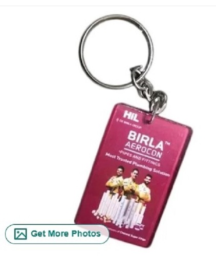 Metal Ring Promotional Acrylic Keychain - Acrylic & Metal Material, Silver Color | Fancy Appearance, Easy to Clean, Various Colors Available